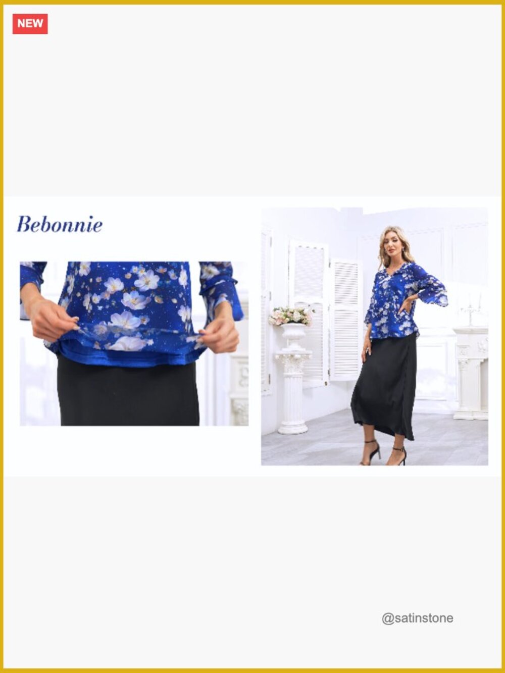 Dressy Casual Tunic with Ruffle 3/4 Sleeves and V-Neck - Picture 7 of 7